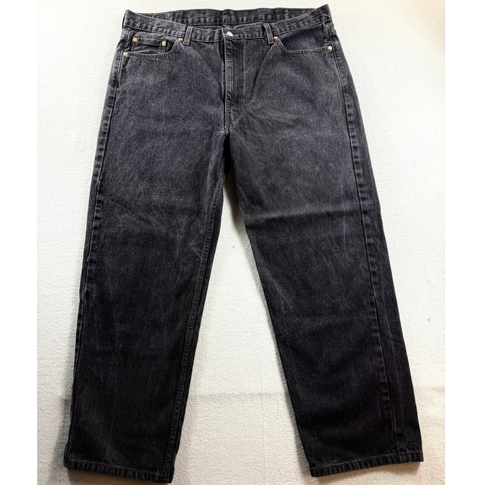 Levi 550 Relaxed Fit Jeans Mens 44x30 Black Denim 100% Cotton